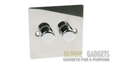 Polsihed Chrome Double Dimmer