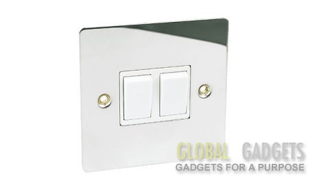Polished Chrome Double 1 Way Switch