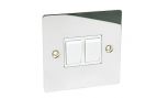 Sockets Switches Polished Chrome Double 2 Way Switch
