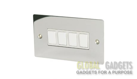 Polished Chrome 4 Gang Switch