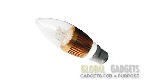 Candle B22 Bayonet 3x1 LED Warm White Light Bulb