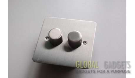 Brushed Chrome Double Dimmer