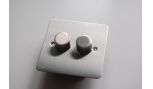Sockets Switches Brushed Chrome Double Dimmer