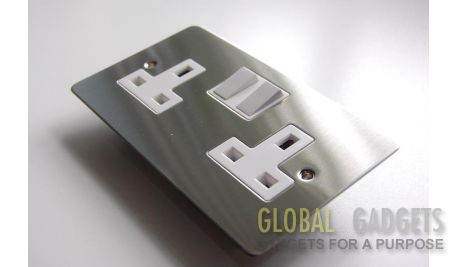 Brushed Chrome Double Socket