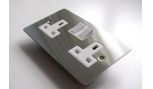 Sockets Switches Brushed Chrome Double Socket